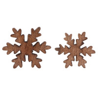Holzfiguren Schneeflocke 24x 2er Set Masterbox Dekofigur 18x18cm Weihnachtsdekoration