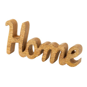 Holzfigur Schriftzug Home B28x12cm Masterbox 24 Stück Dekoschrift Mangoholz massiv
