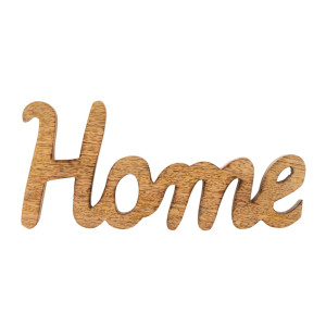 Holzfigur Schriftzug Home B28x12cm Masterbox 24 Stück Dekoschrift Mangoholz massiv