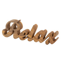 Schriftzug Relax Holzfigur Masterbox 24 Stück B28x9cm Dekoschrift Mangoholz massiv