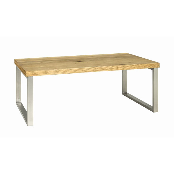 Couchtisch edelstahloptik eiche 100x60x38cm