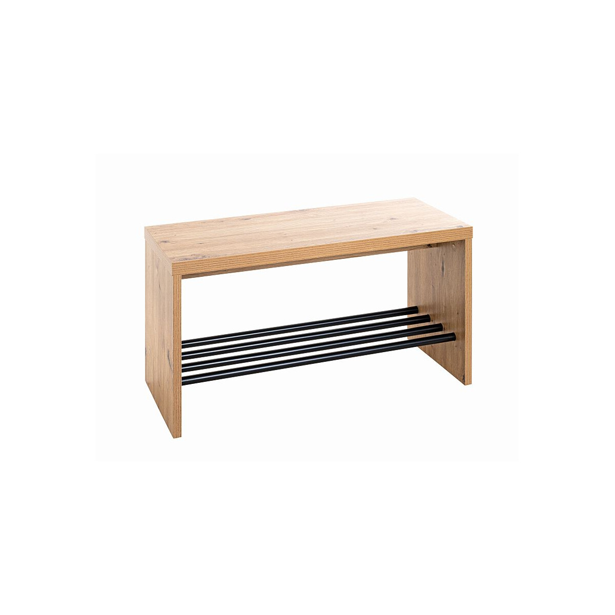Schuhbank eiche schwarz 80x30x40cm box