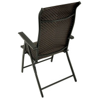 Klappsessel Hochlehner Stahl Polyrattan braun