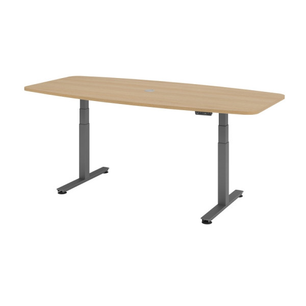 Büro Schreibtisch Stehtisch Konferenztisch höhenverstellbar 220x103/83 cm Modell XDSM22 mit Memory-Schalter Graphit