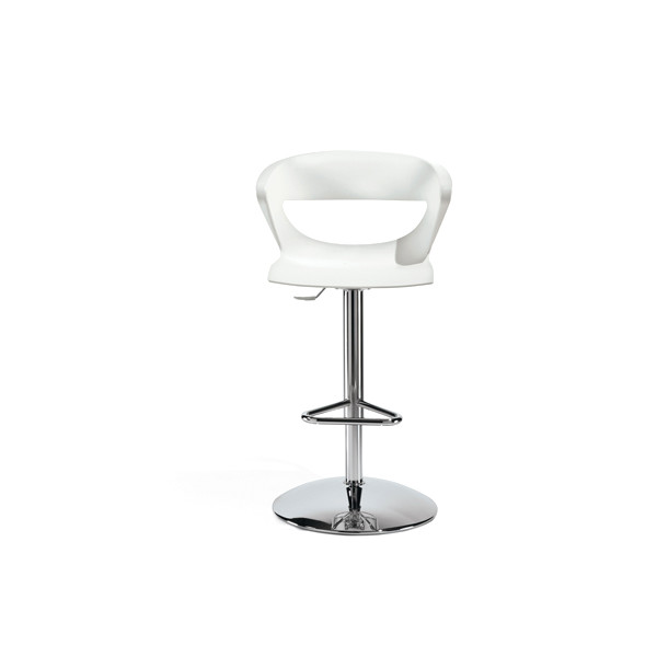 Kastel Design Barhocker Kicca verchromter Säulenfuss Sitz gepolstert