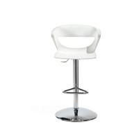 Kastel Design Barhocker Kicca verchromter Säulenfuss Sitz gepolstert