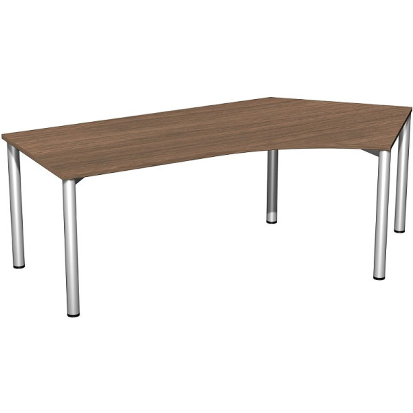 Gera Winkel-Schreibtisch 4 Fuß Flex 135° rechts 2166x1130mm onyx nussbaum