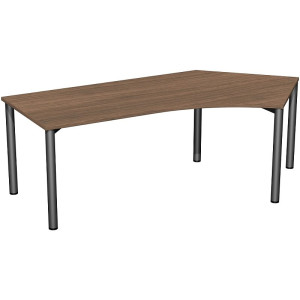 Gera Winkel-Schreibtisch 4 Fuß Flex 135° rechts 2166x1130mm onyx nussbaum