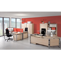 Gera Winkel-Schreibtisch 4 Fuß Flex 135° rechts 2166x1130mm onyx nussbaum