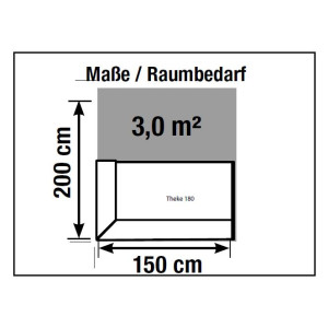 Kerkmann Ecktheke Theke Bari Kompakt (B)1500x(T)950x(H)1080mm