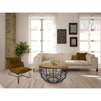 Couchtisch rund nachhaltig Lexington ø 75 cm Metall Gitter Drahtgestell Massivholz Wohnzimmer-Tisch