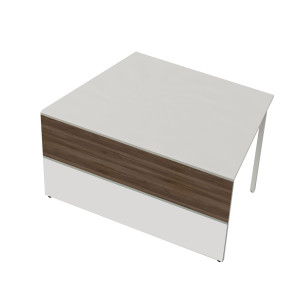 Kerkmann Design-Theke Theke Atlantis  2 Weiss-Nussbaum niedriges Modul (B)2750x(T)820x(H)750mm