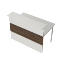 Kerkmann Design-Theke Theke Atlantis  2 Weiss-Nussbaum niedriges Modul (B)2750x(T)820x(H)750mm