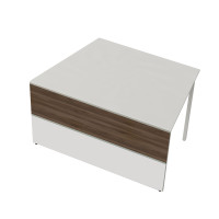 Kerkmann Design-Theke Theke Atlantis  2 Weiss-Nussbaum niedriges Modul (B)2750x(T)820x(H)750mm