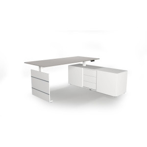 Kerkmann Komplettarbeitsplatz Move 3 Sitz-/Stehtisch 180x80x72-120cm plus Sideboard rechts 160x50x58cm elektr. höhenverstellbar