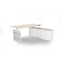 Kerkmann Komplettarbeitsplatz Move 3 Sitz-/Stehtisch 180x80x72-120cm plus Sideboard rechts 160x50x58cm elektr. höhenverstellbar