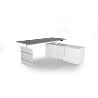 Kerkmann Komplettarbeitsplatz Move 3 Sitz-/Stehtisch 180x80x72-120cm plus Sideboard rechts 160x50x58cm elektr. höhenverstellbar