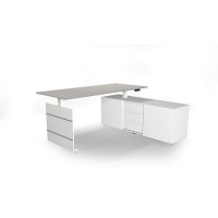 Kerkmann Komplettarbeitsplatz Move 3 Sitz-/Stehtisch 180x80x72-120cm plus Sideboard rechts 160x50x58cm elektr. höhenverstellbar