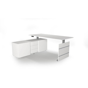 Kerkmann Komplettarbeitsplatz Move 3 tube Sidebaord links 160x50x58cm Schreibtisch 180x80x72-120cm elektr.höhenverstellbar