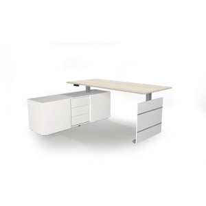 Kerkmann Komplettarbeitsplatz Move 3 tube Sidebaord links 160x50x58cm Schreibtisch 180x80x72-120cm elektr.höhenverstellbar