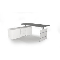 Kerkmann Komplettarbeitsplatz Move 3 tube Sidebaord links 160x50x58cm Schreibtisch 180x80x72-120cm elektr.höhenverstellbar