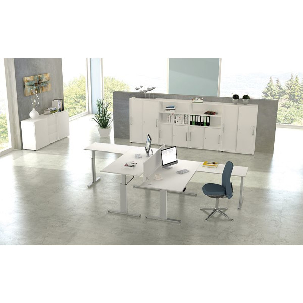 Kerkmann Schreibtisch Sitz-Stehtisch MOVE 3 silber 180x80x74-120cm elektr. höhenverstellbar