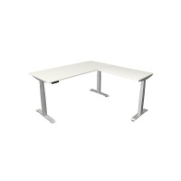 Kerkmann Schreibtisch Sitz-Stehtisch Move 4 silber 180x80x64-129cm mit Anbau elektr. höhenverstellbar
