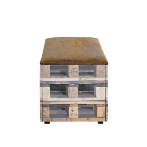Siitztruhe Miguell Vintage Look Kunstleder braun 65 x 40 x 42