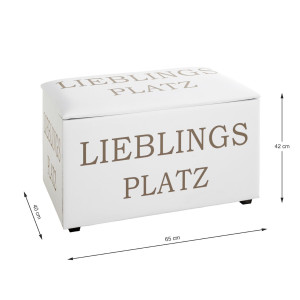 Sitztruhe Kunstleder Lieblingsplatz Motiv 65 x 40 x 42 cm