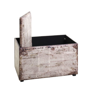 Sitztruhe Kunstleder Wall Street Motiv 65 x 40 x 42 cm