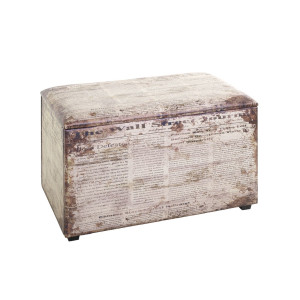 Sitztruhe Kunstleder Wall Street Motiv 65 x 40 x 42 cm
