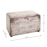 Sitztruhe Kunstleder Wall Street Motiv 65 x 40 x 42 cm