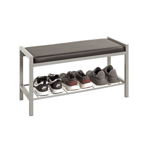 Schuhbank Enya alu-schwarz 80x32x48 cm