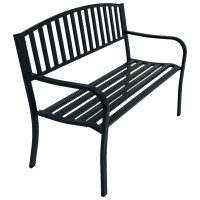 Gartenbank 2-sitzer Stahl schwarz