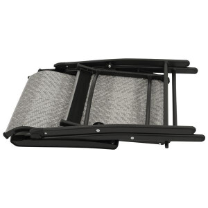 Klappsessel Gestell Stahl schwarz Polyrattan grau