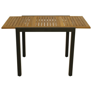 Balkon-Ausziehtisch Gartentisch 80/120x70cm Alu + Akazie