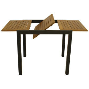 Balkon-Ausziehtisch Gartentisch 80/120x70cm Alu + Akazie