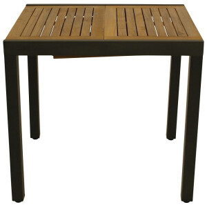 Balkon-Ausziehtisch Gartentisch 80/120x70cm Alu + Akazie