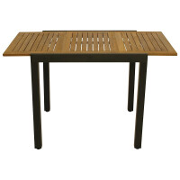 Balkon-Ausziehtisch Gartentisch 80/120x70cm Alu + Akazie