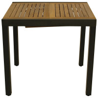 Balkon-Ausziehtisch Gartentisch 80/120x70cm Alu + Akazie