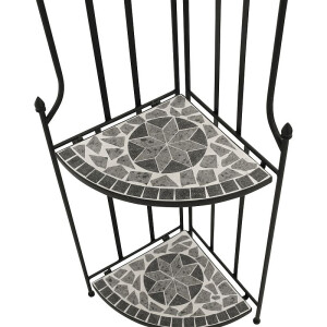 Gartenregal aus Stahl + Mosaik grau