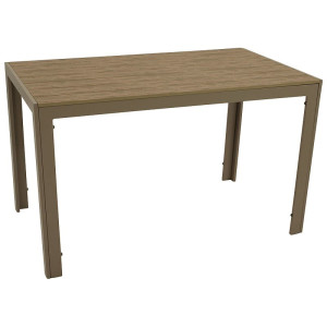 Gartentisch Alu + Kunstholz 70x125cm champagnerfarben