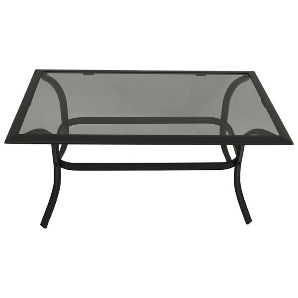 Beistelltisch Aluminium + Glas, 102x61cm