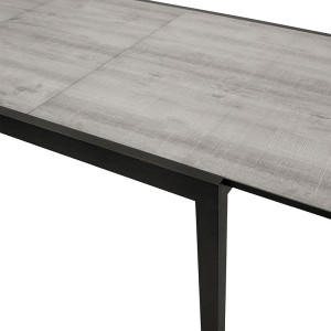 Großer Ausziehtisch 200/300x110cm, Aluminium + Glas in Keramikoptik