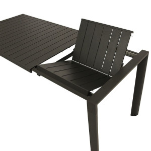 Ausziehtisch Gartentisch 117/162x70cm, Aluminium dunkelgrau