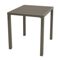 Gartentisch Bistrotisch 60x60cm, Metall + Kunstholz grau