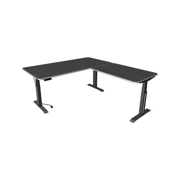 Kerkmann Move Professional anthrazit Sitz-/Stehtisch B 2000 x T 1000 mm mit Anbauelement 1200 x 800 mm