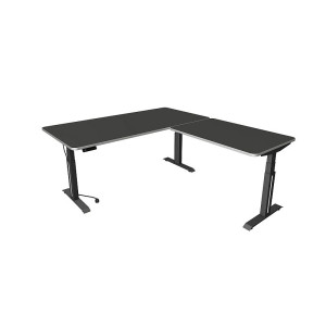 Kerkmann Move Professional anthrazit Sitz-/Stehtisch B 2000 x T 1000 mm mit Anbauelement 1200 x 800 mm