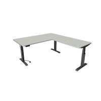 Kerkmann Move Professional anthrazit Sitz-/Stehtisch B 2000 x T 1000 mm mit Anbauelement 1200 x 800 mm