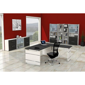 Kerkmann Schreibtisch Form 4 160x80x68-76 cm Wangen-Gestell